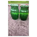 2-Vintage Anchor Hocking Emerald Green Glass