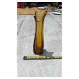 Vintage MCM LE Smith Amber Glass Vase