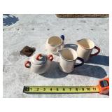 Czechoslovakian Lusterware Pottery Teapot & Cream