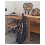 Sporting equipment including golf clubs,  racket