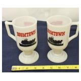 Boomtown milk glass footed cups