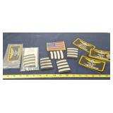 Patches, including pilot, flag and more