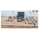 Tool box with contents including motor cycle