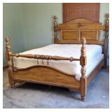 Queen size solid wood be with mattress and box