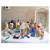 Laundry basket, cleaning supplies  and more