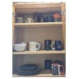 Contents of cabinet, cups plates and more