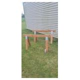 Set of 2 wooden saw horses