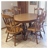 54x42 dining table w/2 leaves 12"each, 6 chairs 2