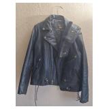 Vanson leather coat size 42 with snap on collar