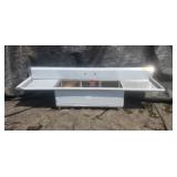Stainless Steel 3 Compartment Sink 10" Riser,