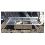 Stainless Steel 2 Compartment Sink w/ & Dual 18"