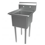 Stainless Steel 1 Compartment Sink w/ 20LX16WX12D