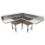 3 COMPARTMENT CORNER LEFT SIDE DISH TABLE BUNDLE