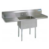 STAINLESS STEEL 1 COMPARTMENT SINK W/, 24" DUAL