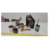 Collection of metal cans , harmony organ co