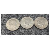 3- 1776-1976 Kennedy Bicentennial Half Dollars