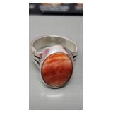 Navajo Sterling and Spiny Oyster Ring Size 7,