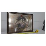 29 x22 in framed mirror Amberbock beer wall art,