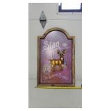 17x27 Stag advertising wood frame sign w deer
