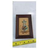 Navajo Native American Sand Art signed 3x5 inch
