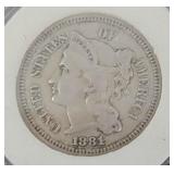 1881 three cent nickel