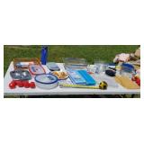 Kitchen utensils, storage container, Pyrex mixing