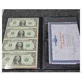 2003 Uncut sheet of $1 bills