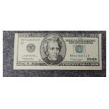 1999 $20 crisp bill error top cut