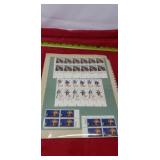 Collector stamps double sides of stamps, American