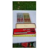 Burnco carving set w steak knives