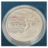 1991 Korean War Memorial coin 1953 proof silver