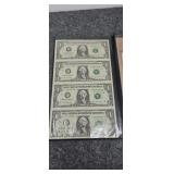 2003 uncut sheet of legal tender, one dollar