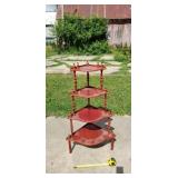Corner wooden 4 tier shelf