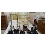 Shoes size 13 includes Rockport, shoe rack, pants