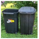 2 45 Gallon Trash Cans 1 Lid