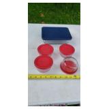 Anchor Hocking bowls and rectangular dish w lids