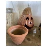 Pumkin burn pit and ceramic planter