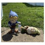 Two knomes figurines. There are chips on both.