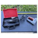 Craftsman electric stapler and Dremel tool.