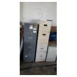 4 Filing cabinets card table