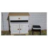 TV Stand w storage, cosco stool