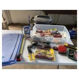 Hot gun , plane, scrapers and tools witu tote