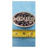 Mexico belt buckle western abalone shell