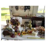 Fall decor lot with candle holders , base and