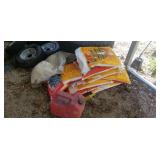 10 bag ice melt and gas can