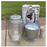 Sedona beverage dispenser and galvanized bucket