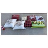 Pillows including Christmas and homemade