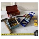 New drill bits, paint brush, hammer, hitch pin,