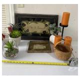 Life is Good  framed art 21.5 x 13.5, candles ,