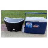 Coleman 28 quart cooler and beverage/ ice holder